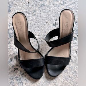 JCrew Leather Heeled Slides